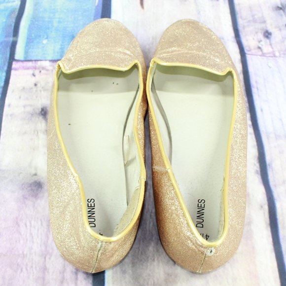 Dunnes Gold Nylon Slip-on Ballet Flat Casual Shoes Size US 7.5 EU 41 - Picture 6 of 10
